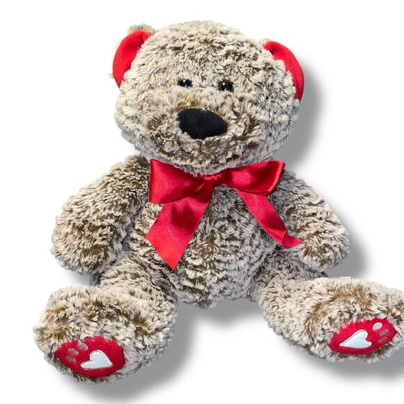Animal Adventure Plush Teddy Bear Heart Frosted Stuffed Nursery Decor Ribbon 12" - Picture 10 of 10